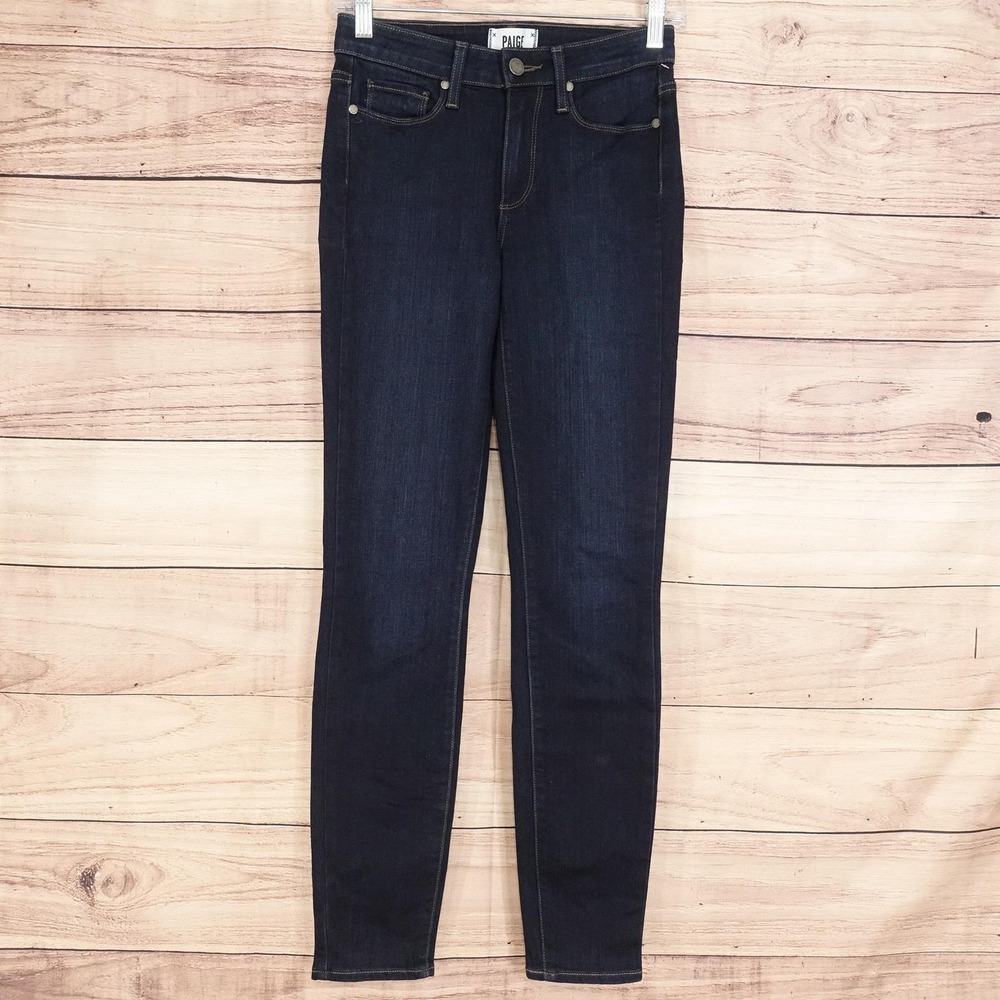 Paige Hoxton Ultra Skinny Jeans Womens 25 Blue Dark Wash Stretch 26x29 Denim